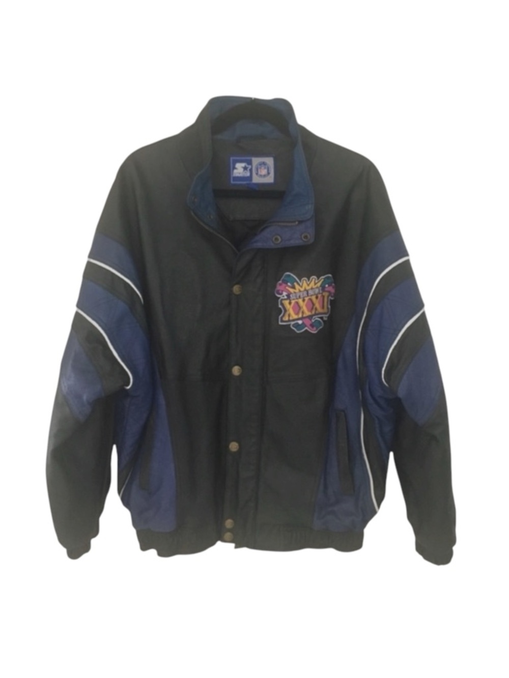 Vintage 90’s: Starter ✪ NFL Super Bowl XXXI ✪ Varsity Leather Jacket ✪ Packers - Picture 3 of 16